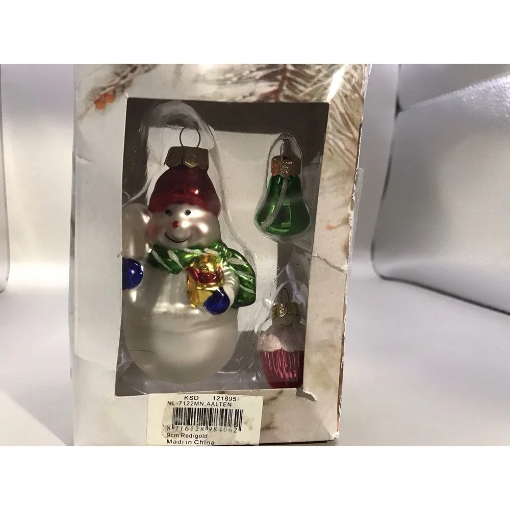 Glass Hand‎ blown Snowman Ornament
